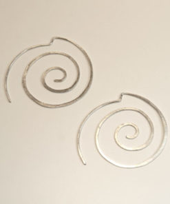 spiral, snoede øreringe, krusedulle øreringe, organiske øreringe, runde, store øreringe, slangeøreringe, unika, sølv, guld, øreringe,