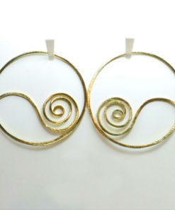 spiral, snoede øreringe, krusedulle øreringe, organiske øreringe, runde, store øreringe, slangeøreringe, unika, sølv, guld, øreringe,