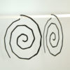 Stor spiralørering : eamok114c 14 spiral, snoede øreringe, krusedulle øreringe, organiske øreringe, runde, store øreringe, slangeøreringe, unika, sølv, guld, øreringe,