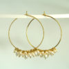 hoops, creol, creoler, runde, perle, ferskvandsperle, vedhæng, enkelte, romantiske, store, unika, sølv, guld, øreringe,