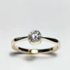 Ramok334 Minimalistisk ring med rørfatning, solitaire, prinsesse, brillant