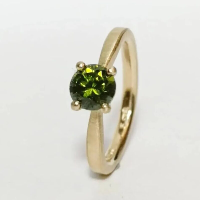 Ramok950a solitaire prinsesse ring forlovelsesring 4 grabber grøn