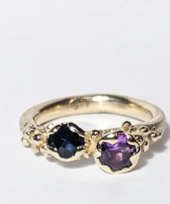 Ring med sten og kugler, blomst, bed ramok1089