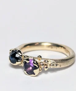 Ring med sten og kugler, blomst, bed ramok1089