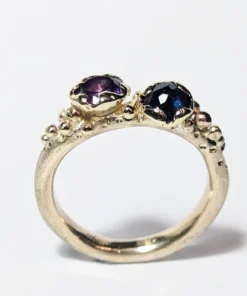 Ring med sten og kugler, blomst, bed ramok1089