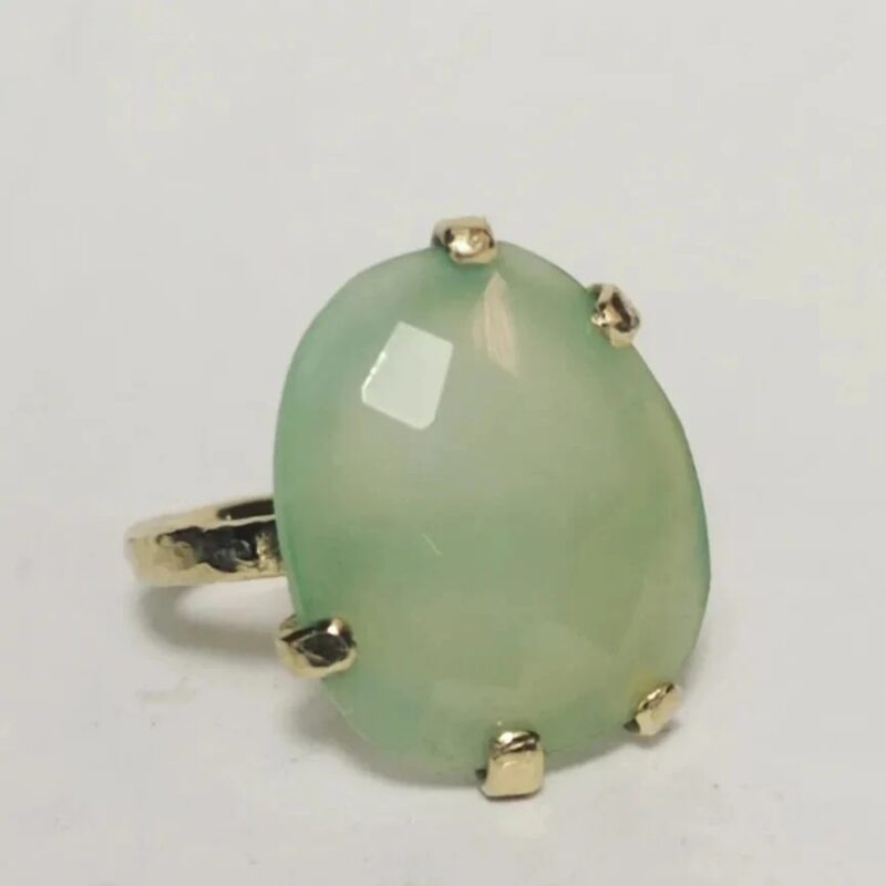 Ramok1000 Ring med stor sten, grøn