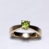Ramok1148 Solitaire ring, trekant, prinsesse, forlovelse, 4 grabber, grøn, ramok950