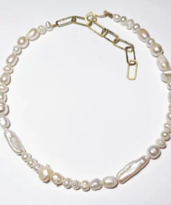 halskæde af perler barok kulturperler rustik