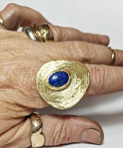 ramok1099 Stor ring med blå sten Lapis lazuli
