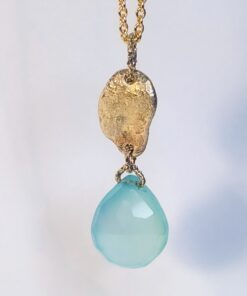 vedhæng hals rustik genbrug minde grøn blå sten plade led