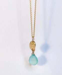 vedhæng hals rustik genbrug minde grøn blå sten plade led